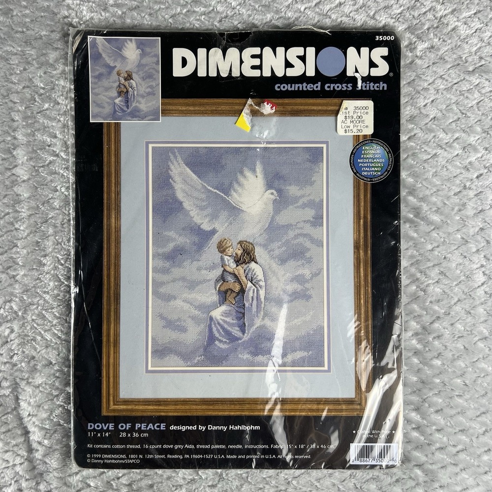 Dimensions Dove of Peace Counted Cross Stitch Kit Danny Hahlbohm 35000 Sealed